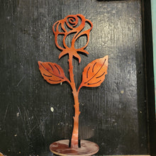 Load image into Gallery viewer, Single table top rose. Free stranding all one piece. 1/8&quot; thick steel
