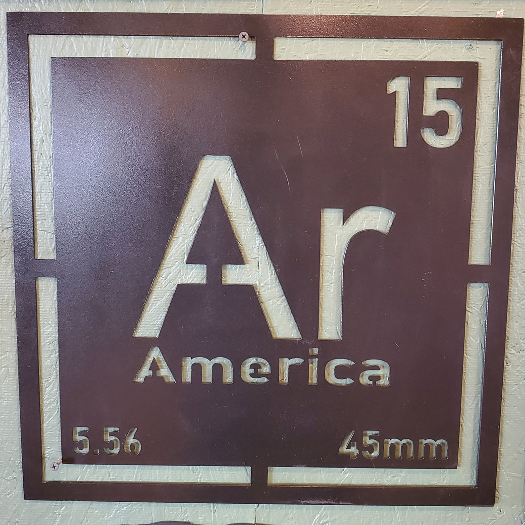AR periodic table of elements sign