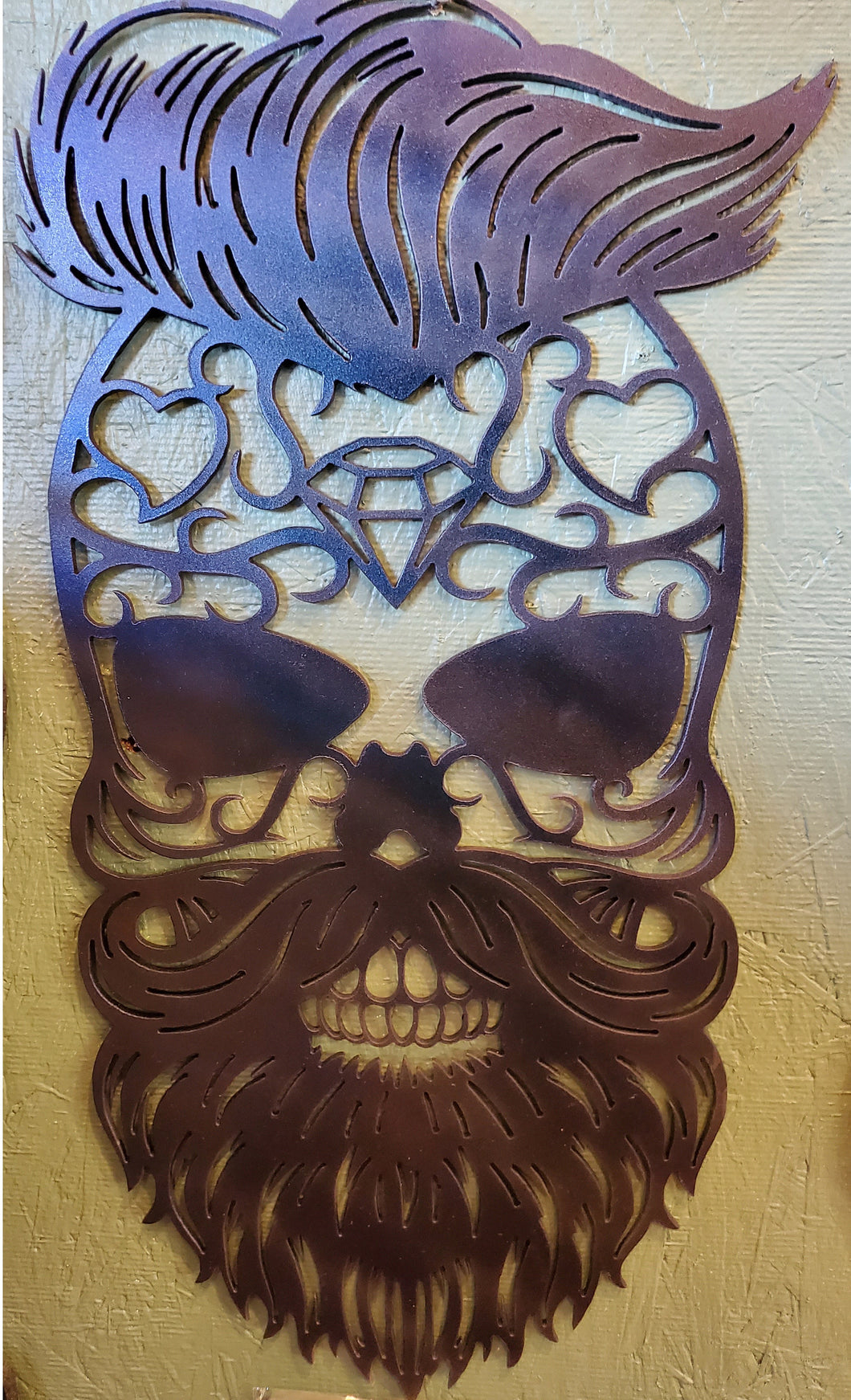 Bearded Sugar Skull cut from very sturdy 1/8